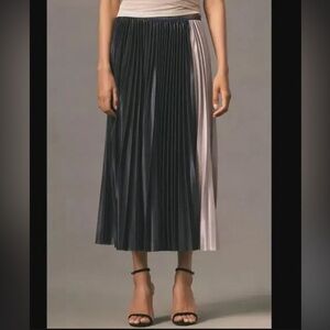 Sunday in Brooklyn by Anthropologie Colorblock Pleated Midi Skirt -Size S